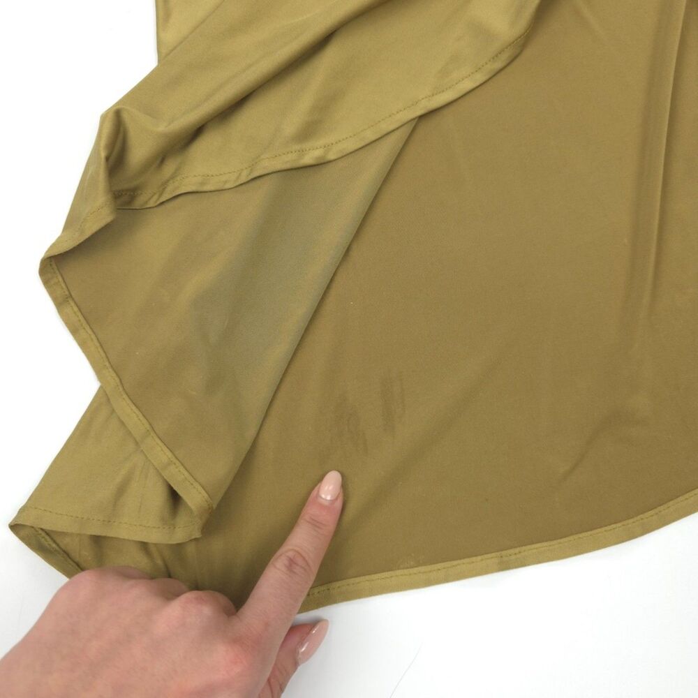 HOUSE OF CB Vittoria Draped Halter Maxi Dress Olive Romantic Svelte Goddess Boho - Picture 8 of 15